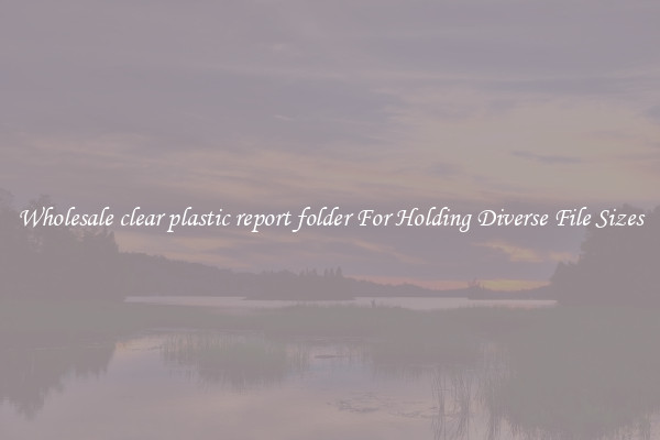 Wholesale clear plastic report folder For Holding Diverse File Sizes