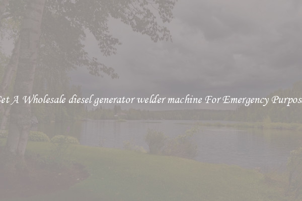 Get A Wholesale diesel generator welder machine For Emergency Purposes
