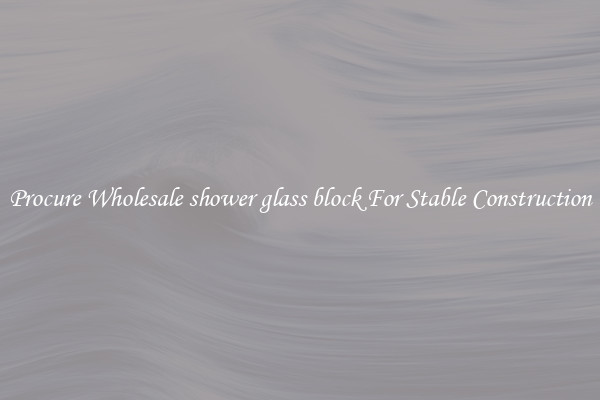 Procure Wholesale shower glass block For Stable Construction