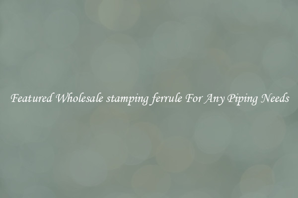 Featured Wholesale stamping ferrule For Any Piping Needs