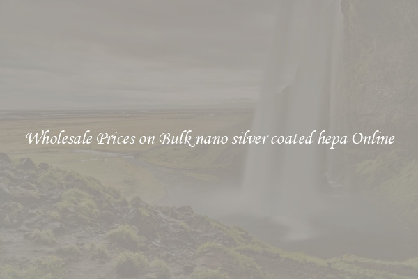 Wholesale Prices on Bulk nano silver coated hepa Online