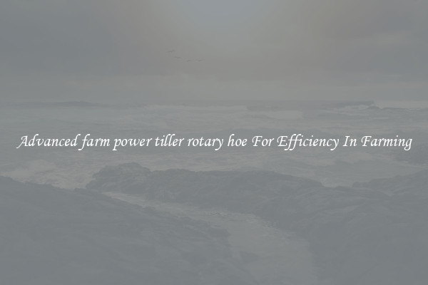 Advanced farm power tiller rotary hoe For Efficiency In Farming