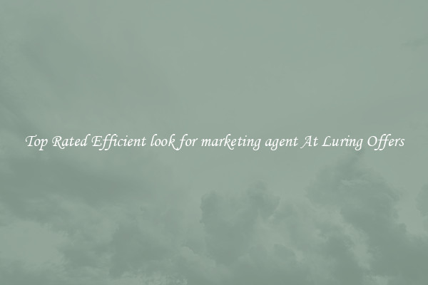 Top Rated Efficient look for marketing agent At Luring Offers