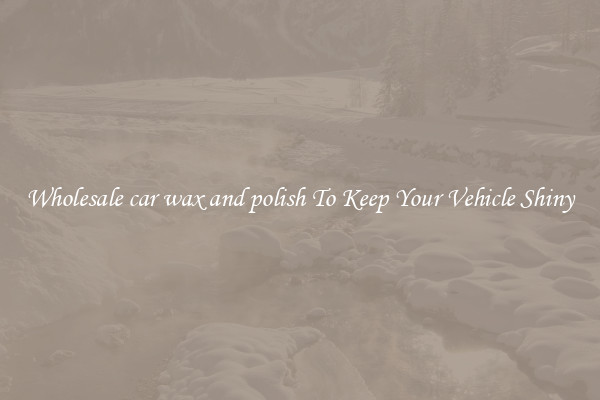 Wholesale car wax and polish To Keep Your Vehicle Shiny